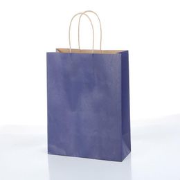 100 Pcs Kraft Paper Retail Shopping Merchandise Party Gift Bags 8"x4"x11" with Rope Handles Burim