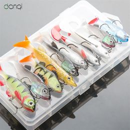 DONQL Soft Lure Kit Set Wobblers Pesca Artificial Bait Silicone Fishing Lures Sea Bass Carp Fishing Lead Fish Jig T191020262Y