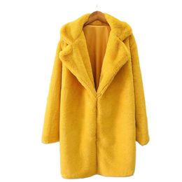 Women's Fur & Faux 2023 Jacket Winter Ladies Long Lapel Clothes Luxury Warm Make Quality Fluffy Soft Coat Outerwear