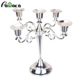 Silver Gold 3 5 Arms Metal Candlestick Holder Pillar Candle Holder White Candle Stand Wedding Candlestick Candelabra Stand Decor Y282j