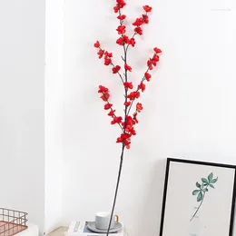 Decorative Flowers Artificial Single Wax Plum Home Garden Living Room Decoration Wedding Mall Pography Props