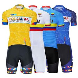 2022 Colombia Cycling Team Jersey Bike Shorts Bib Set Ropa Ciclismo MenS MTB Shirt Summer Pro Bicycling Maillot Bottom Clothing2355