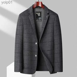 Men's Wool Blends Double-Faced Woolen Goods Wool Suit Men's Autumn Plaid Young and Middle-Aged Business Casual Small Suit Woolen Coat OuterwearL231122