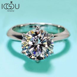 Wedding Rings IOGOU 0.5-3ct D Color Certificated Engagement Ring for Women Silver 925 Promise Wedding Solitaire Ring Jewelry Gift 231121