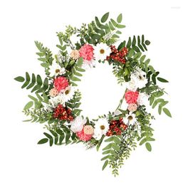 Decorative Flowers Spring Artificial Flower Wreath Wreaths Home Decor All-Season Floral Welcome Sign Wall Window Party Decoration