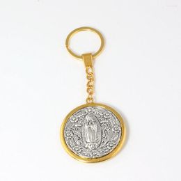 Keychains 5Pcs Keychain Alloy Virgin Mary Charms Pendants Key Ring Travel Protection DIY Jewellery A-550f