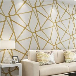 Metallic Triangle Geometric Modern Design Wall Paper Home Decor Wallpaper For Walls Roll Bedroom Living Room Hallway Wall Cover260g