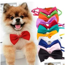 Dog Apparel Pet Cat Necklace Bow Tie Adjustable Strap For Collar Dogs Accessories Puppy Bowties Supplies Drop Delivery Home Garden Dh3Zj