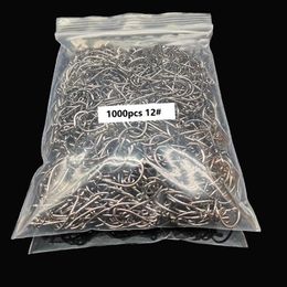 Fishing Hooks 1000pcs Circle Fish Hook Barb Set of High Carbon Steel Barbed Eyed Accessories Sea Feeder for Fishery Carp Tackle 223349