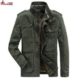 Men's Jackets Autumn winter Jacket Men Pure Cotton Business Casual Cargo Jackets Army Military Motorcycle Bomber Coats Male Jaqueta Masculina 231122