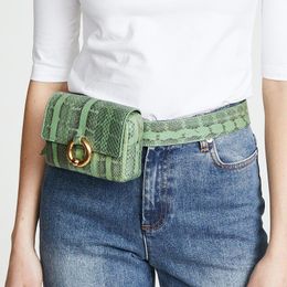 Waist Bags Fashion Women Packs Belt Bag Snake Leather Chest Handbag Green Black High Quality