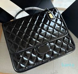 travel bag men real leather bags diamond lattice patent / cow/ lamb leather with box set