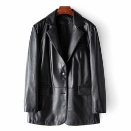 100 Sheepskin 2023 Haining Winter New Product Women's Genuine Leather Casual Suit Leather Coat