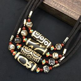 Pendants Tibetan Retro Dzi Bead Agate Clavicle Short Necklace
