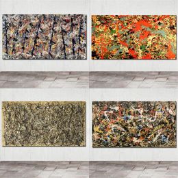 Large Size Wall Art Canvas Painting Abstract Poster Jackson Pollock Art Picture HD Print For Living Room Study Decoration272N