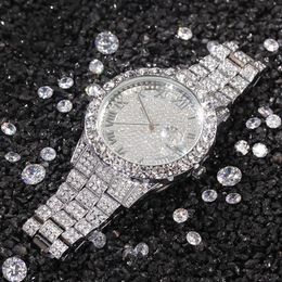 Mens Watch Full Diamond High Quality Iced Out Watch New Fashion Hip Hop Punk Gold Silver Watch241n