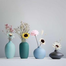 Japanese Style Flower Vase Colorful Ceramic Flower Vase Minimalist Desktop Mini Vase Home Decorative Craft SH190925233j