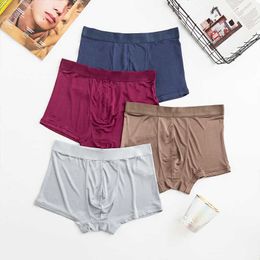 Underpants 3 PACK Men's real silk boxers panties Underwear Lingerie L XL 2XL 3XL 1063 Y23