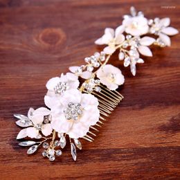 Hair Clips Romantic Flower Headband Earrings Set Bridal Hairwear Pearl Wedding Accessories Fashion Women Jewelry