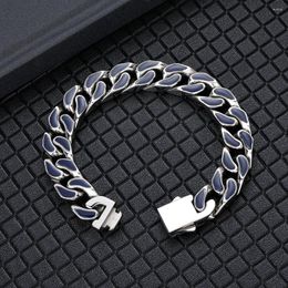 Link Bracelets Trend Paint Colour Matching Stainless Steel Cuban Bracelet Ins Jewellery Niche Hip-Hop Titanium Men