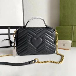 Women shoulder bags marmont chain crossbody bag fashion quilted heart leather handbags female famous designer purse bag Purse Crossbody bag