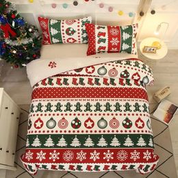 Bedding sets Christmas Snowflake Comforter Set Home Duvet Cover Warm el Decor King Queen Single 231122