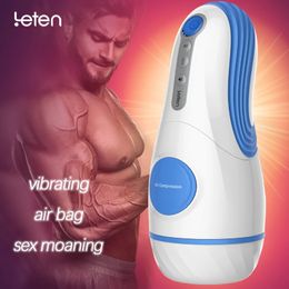 Masturbators Leten Automatic Hip Vaginal Male Masturbator Vibrating Suck Sexy Moan 3 Feature Sex Machine Vibration Adult Sex Toys for Men 231121