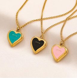 Luxus Frauen Designer -Marke Doppelbuchstaben Halsketten Kette Choker Anhänger 18k Gold plattiert Edelstahl Pullover Halskette Statement Jewerlry Accessoires