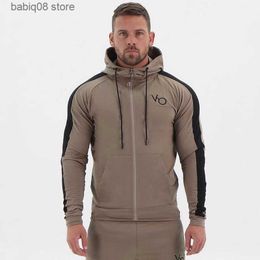 Gym Clothing Men's Gym Muscle Fitness Sports Hoodies Casual Coat Running Training Jacket Jogging Sweatshirt Workout Zipper Hooded Male T230422