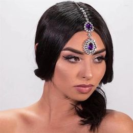 Hair Clips Exquisite Zircon Forehead Chain Sexy Head Pendant Headdress Crystal Accessories Bohemian Jewelry