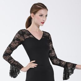 Stage Wear Lace Ballroom Dance Tops Women Latin Practise Costume Modern Outfit Tango Dancewear Salsa Clothing JL3899