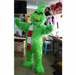 Adult Grinch Green Mascot Costumes Christmas Halloween Fancy Party Dress Cartoon Character Carnival Xmas Advertising Birthday Party Costume Outfit