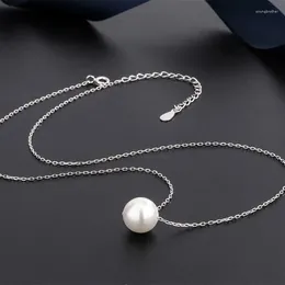 Pendant Necklaces Classic Shell Pearl Stainless Steel Chain Necklace For Women Charm Korea Chokers Wedding Jewellery Accessories Wholesale