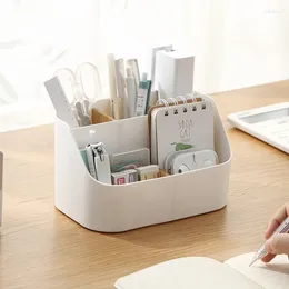 Storage Boxes Multifunctional Desktop Box With Bamboo Chips Removable Stationery Cosmetics Sorting Key Rack