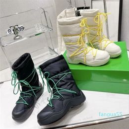 boots Flatform Lace Up Ankle Boots Black white Green designer booties Nylon waterproof breathable sneakers