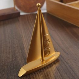 Storage Bags Solid Brass Boat Figurine Small Statue House Decoration Sailboat Figurines Collectable Gift