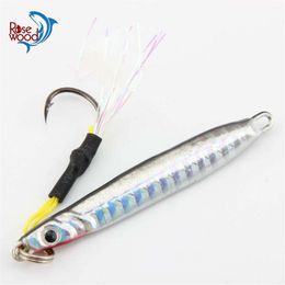 RoseWood 10pcs Lot 7g 14g Metal Fishing Lure 4 Colours Metal Jig Lure Hard Jigbait Spinner Jigging Lure Sinking Bait310u