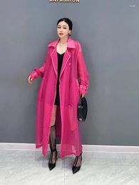 Women's Trench Coats Summer 2023 Women Use Long Sleeve Holiday Wind Cardigan Coat Dust Thin Model Abrigo Dama Talla Grande