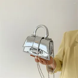 Evening Bags Vintage Women Silver Chains Shoulder Bag Mini Cute Coin Wallets And Handbags Fashion Luxury Design Messenger Bolso Mujer