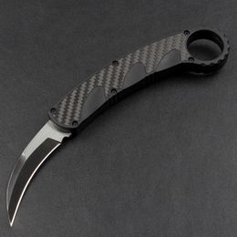 Factory Price Claw Karambit Knives D2 Blade Cabon Fibre + Alumnium Alloy handle Camp Hunt Tactical knife Bounty Hunter EDC Tools