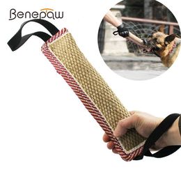 Benepaw Durable Bite Tug Dog Toys Interactive 2 Handle Strong Pull Medium Large Pet Rope Toys Training German Shepherd Y200330257w