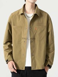 Men's Jackets 2023 New Shirts Collar Men's Jacket Chest Pockets Single Breasted Waterproof Men Windbreaker Casual Jacket Coats Plus Size 8XLL231122