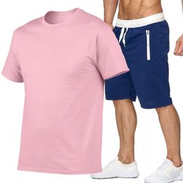 Men's Tracksuits Men Sportswear Set Running Fit Training Suit Male Summer Mens Tracksuit Short Sleeve Sweasuit Brand Clothing Round Neck Casual 230422