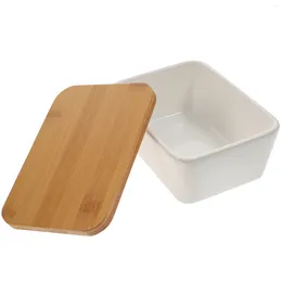 Dinnerware Sets Butter Dish Lid Ceramic Box Container Carton Dessert Server Storage Holder Home Tableware