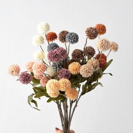 Decorative Flowers 5 Heads Dandelion Artificial Bridal Bouquet Wedding Home Party Decor Flower Arrangement Christmas Decoration Hydrangea