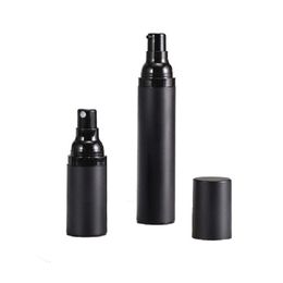 Empty Black Frosted Plastic AS Spray Pump Bottles Airless 15ml 30ml 50ml Dispenser for Cosmetic Liquid/Lotion Lebot