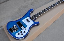 Custom 4003 Rick 4 Strings Bass Guitar Two Outputs Jacks Electric Bass Transparent Blue South Korea imported accessories