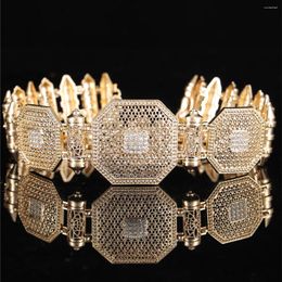 Belts Luxury Arabian Chain Waist Square Design Hollowed-Out Full Diamond Women's Wedding Jewelry Belt