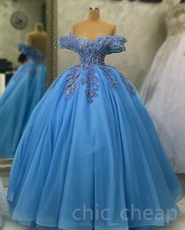 ASO 2023 April EBI Sequined Lace Quinceanera Dresses Sheer Neck Ball Crystals Prom Prom Evening Party Birdrids Droth Zj0236 S