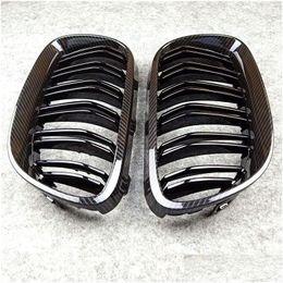 Grilles A Pair E92 Dual Line Front Grille Fits For 3 Series Abs Glossy Black/ M Colour Kidney Grill 2010-2013 Drop Delivery Mobiles M Dhndh
